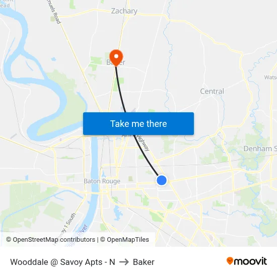 Wooddale @ Savoy Apts - N to Baker map