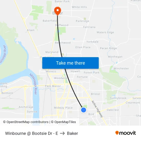 Winbourne @ Bootsie Dr - E to Baker map