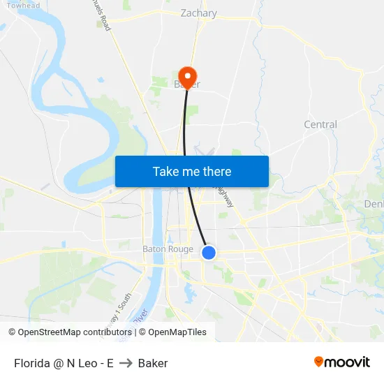 Florida @ N Leo - E to Baker map