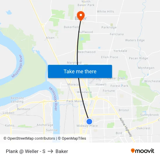Plank @ Weller - S to Baker map
