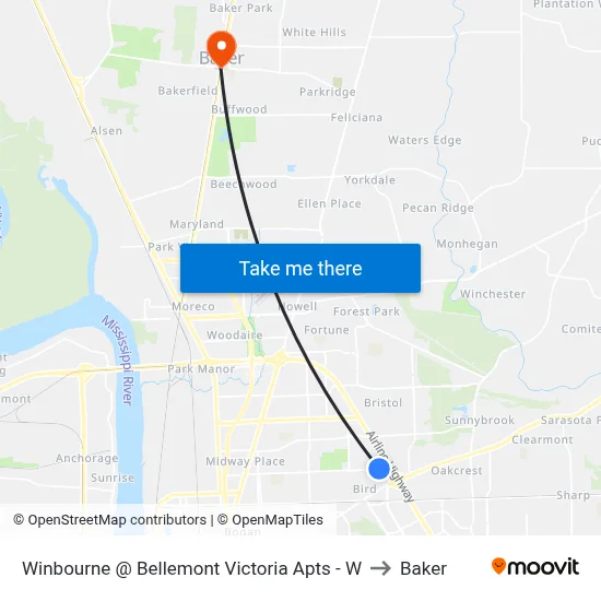 Winbourne @ Bellemont Victoria Apts - W to Baker map