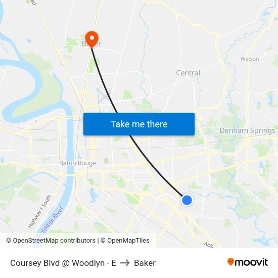Coursey Blvd @ Woodlyn - E to Baker map