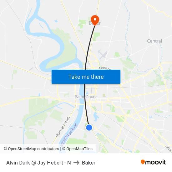 Alvin Dark @ Jay Hebert - N to Baker map