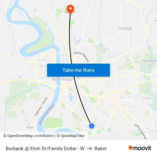Burbank @ Elvin Dr/Family Dollar - W to Baker map