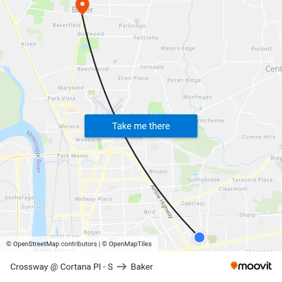 Crossway @ Cortana Pl - S to Baker map