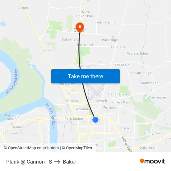 Plank @ Cannon - S to Baker map