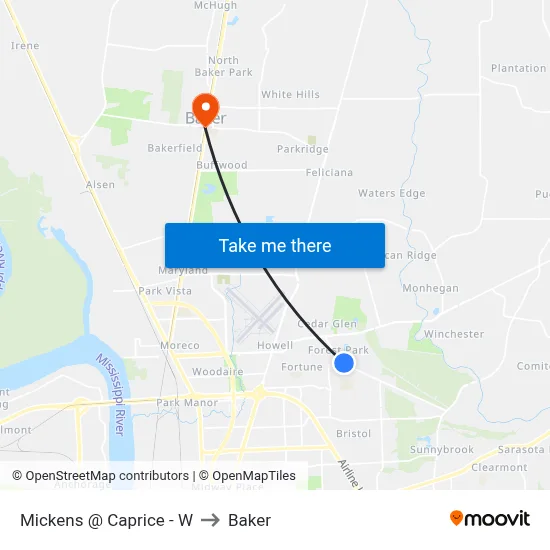Mickens @ Caprice - W to Baker map