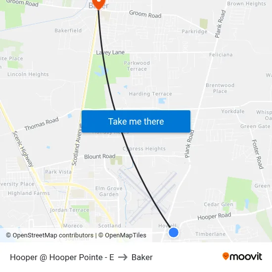 Hooper @ Hooper Pointe - E to Baker map