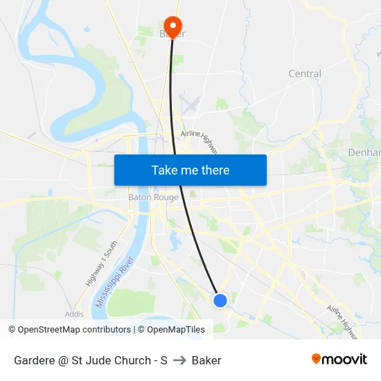 Gardere @ St Jude Church - S to Baker map