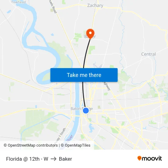 Florida @ 12th - W to Baker map
