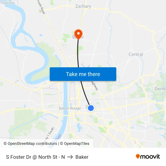 S Foster Dr @ North St - N to Baker map