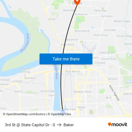 3rd St @ State Capitol Dr - S to Baker map