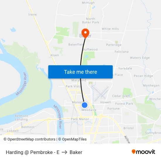 Harding @ Pembroke - E to Baker map