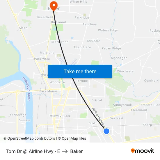 Tom Dr @ Airline Hwy - E to Baker map