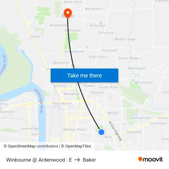 Winbourne @ Ardenwood - E to Baker map
