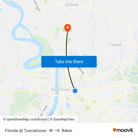 Florida @ Tuscaloosa - W to Baker map