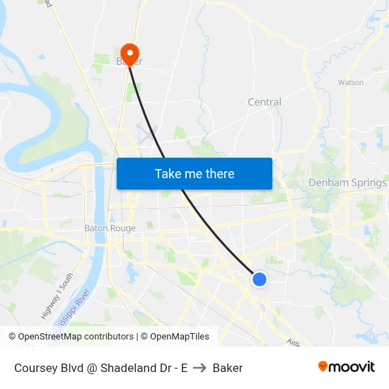 Coursey Blvd @ Shadeland Dr - E to Baker map