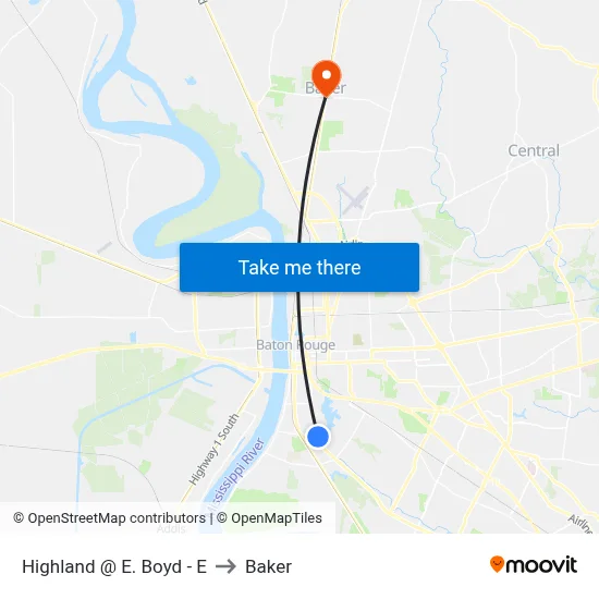 Highland @ E. Boyd - E to Baker map