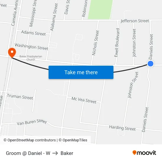 Groom @ Daniel - W to Baker map