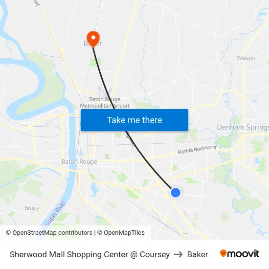 Sherwood Mall Shopping Center @ Coursey to Baker map