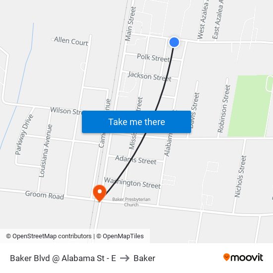 Baker Blvd @ Alabama St - E to Baker map