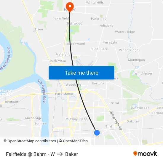 Fairfields @ Bahm - W to Baker map