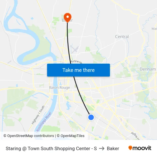 Staring @ Town South Shopping Center - S to Baker map