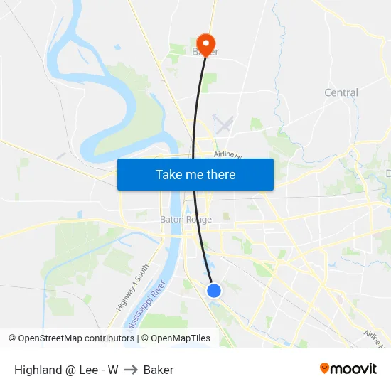 Highland @ Lee - W to Baker map