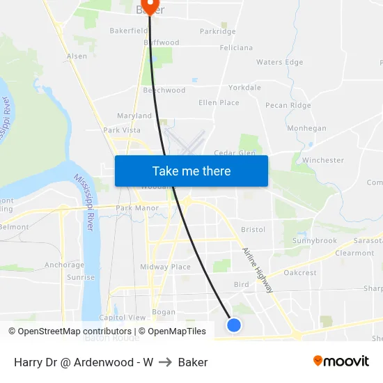 Harry Dr @ Ardenwood - W to Baker map