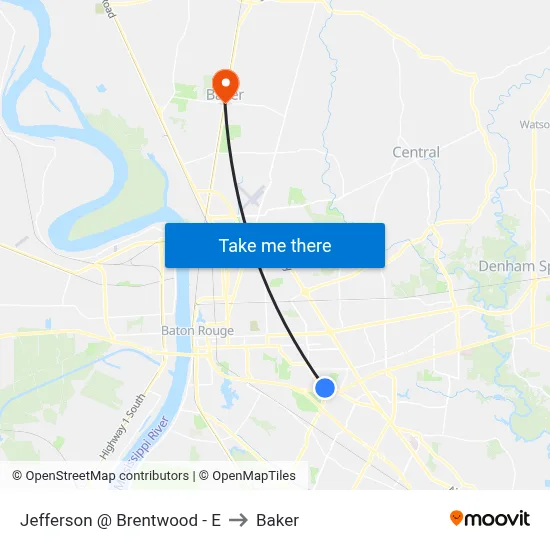 Jefferson @ Brentwood - E to Baker map