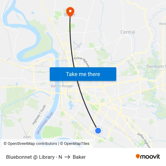 Bluebonnet @ Library - N to Baker map