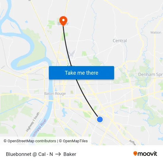 Bluebonnet @ Cal - N to Baker map