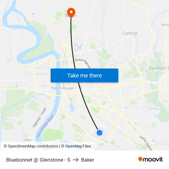 Bluebonnet @ Glenstone - S to Baker map