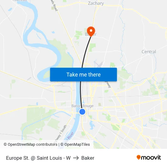 Europe St. @ Saint Louis - W to Baker map