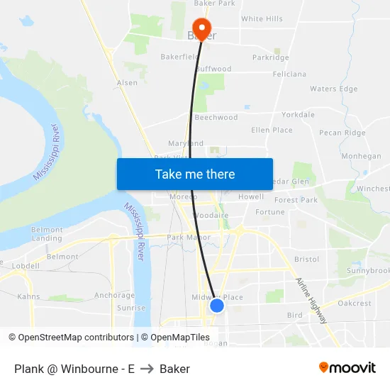Plank @ Winbourne - E to Baker map