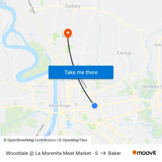 Wooddale @ La Morenita Meat Market - S to Baker map
