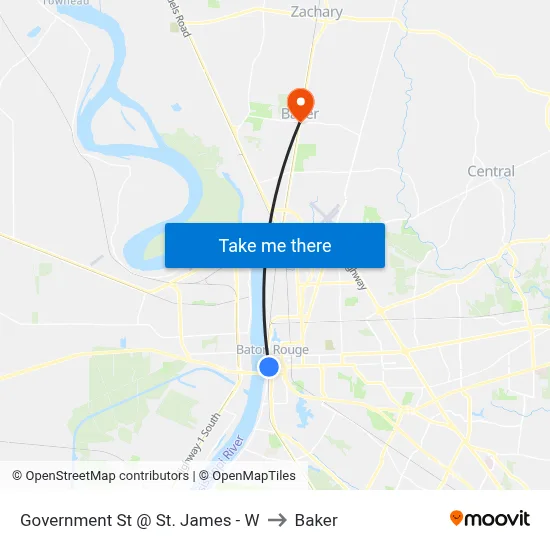 Government St @ St. James - W to Baker map