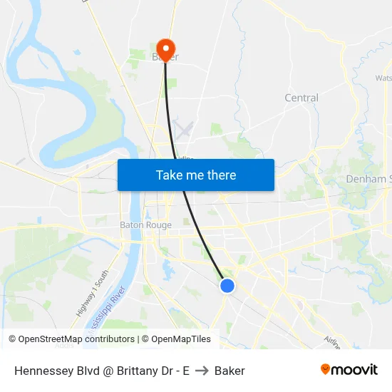 Hennessey Blvd @ Brittany Dr - E to Baker map