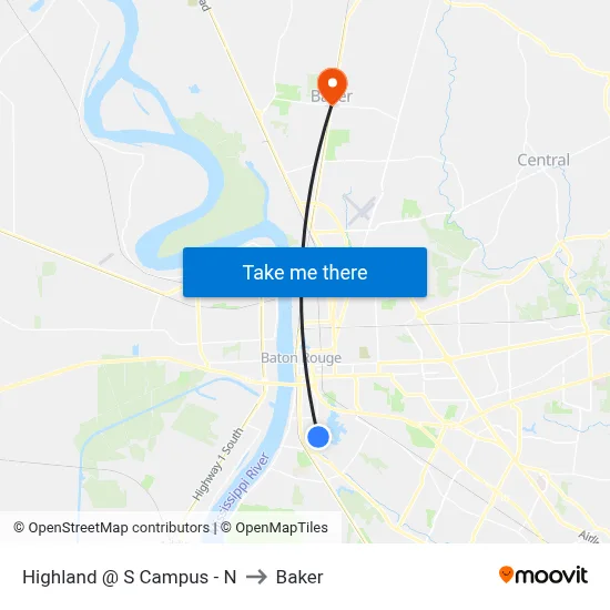 Highland @ S Campus - N to Baker map