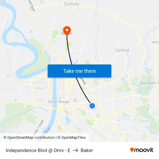 Independence Blvd @ Dmv - E to Baker map
