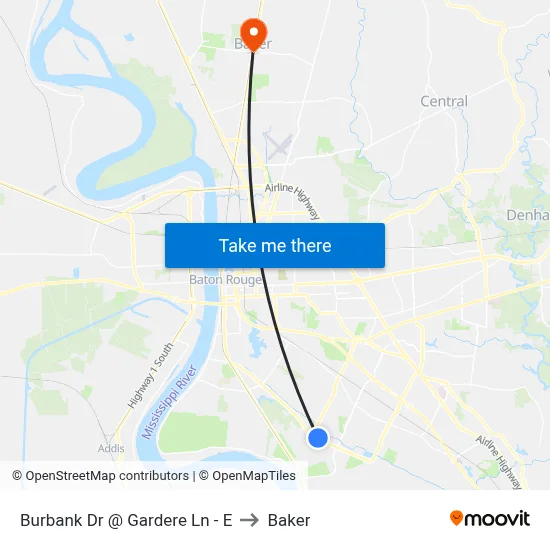 Burbank Dr @ Gardere Ln - E to Baker map