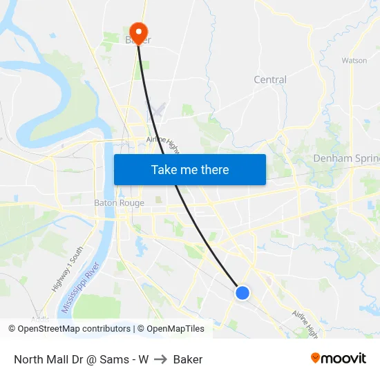 North Mall Dr @ Sams - W to Baker map