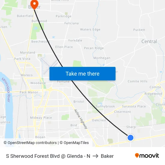 S Sherwood Forest Blvd @ Glenda - N to Baker map
