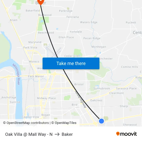 Oak Villa @ Mall Way - N to Baker map