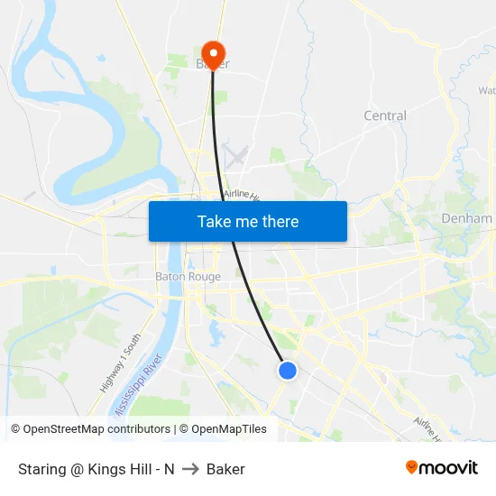 Staring @ Kings Hill - N to Baker map