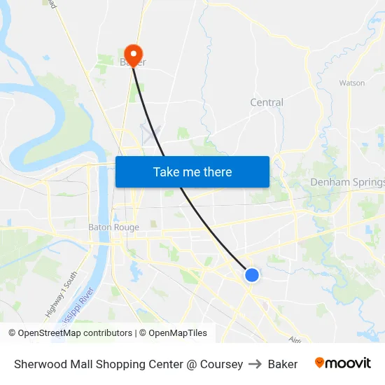 Sherwood Mall Shopping Center @ Coursey to Baker map