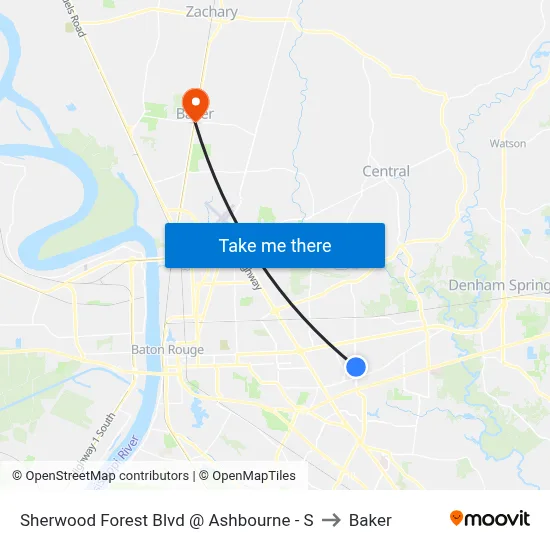 Sherwood Forest Blvd @ Ashbourne - S to Baker map