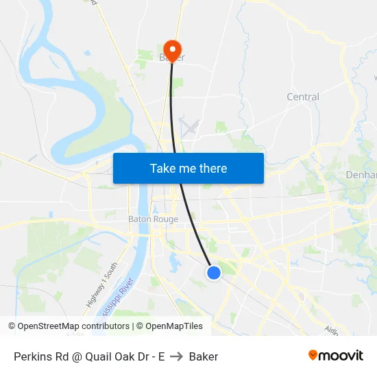 Perkins Rd @ Quail Oak Dr - E to Baker map