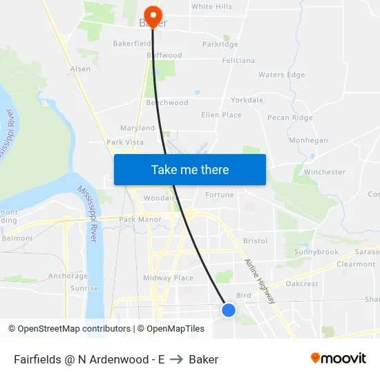 Fairfields @ N Ardenwood - E to Baker map