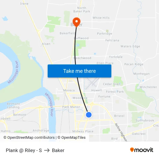 Plank @ Riley - S to Baker map